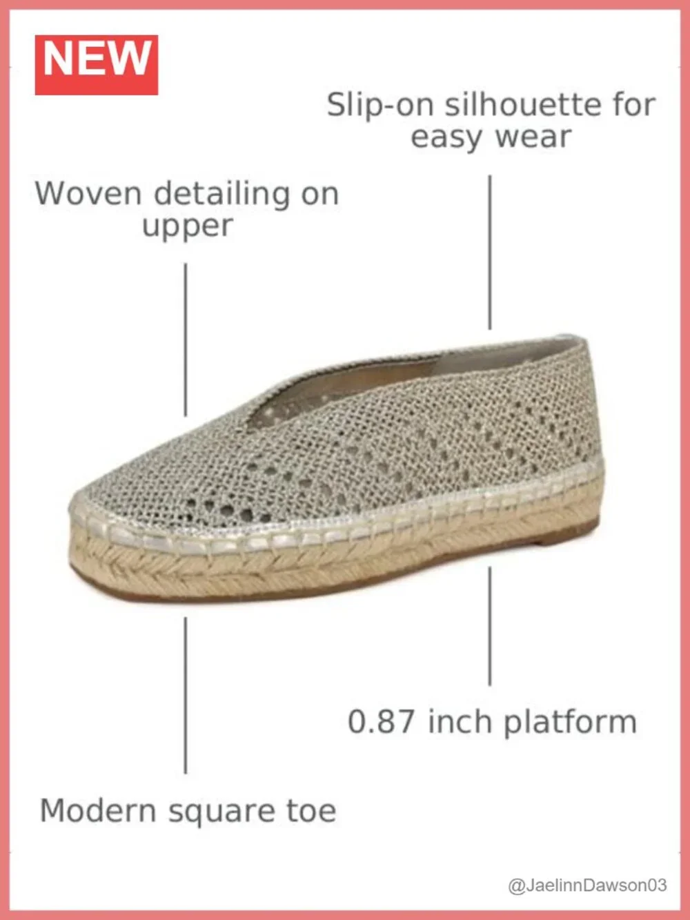 Nine West Rorie Espadrilles Slip-On Square Toe Faux Leather Woven Flats